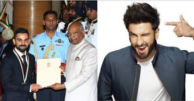Ranveer Singh got some weird way to wish Virat Kohli on receiving Khel Ratna