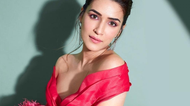 Kriti Sanon raising the glamour quotient as she flatters in an off-shoulder pink mini dress