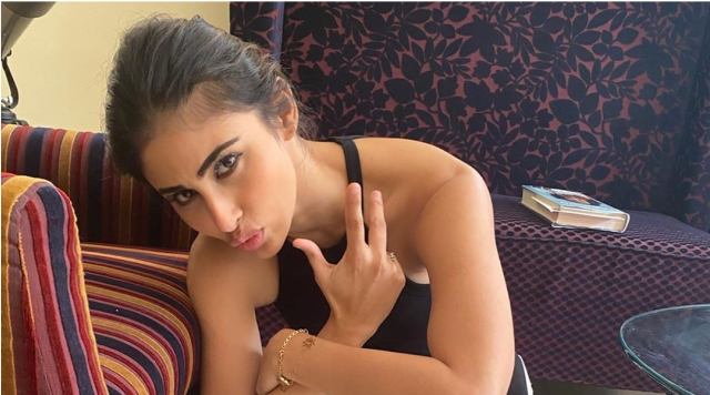 Mouni Roy poses in a Black outfit, gives tips to stay happy at home