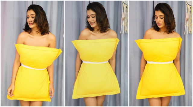 This inventive Pillow Challenge best suits to the toned figure of Payal Rajput