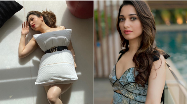 ‘Feeling fancy but nowhere to do’, says Tamannaah as she takes up the Pillow Challenge.