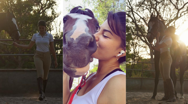 Jacqueline Fernandez is rejoicing the morning with her sunrise buddy.