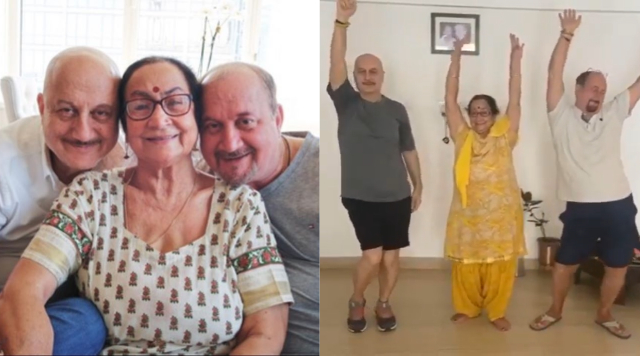 Anupam Kher, Raju Kher And Mother Dulari Kher Dance Together On Beats