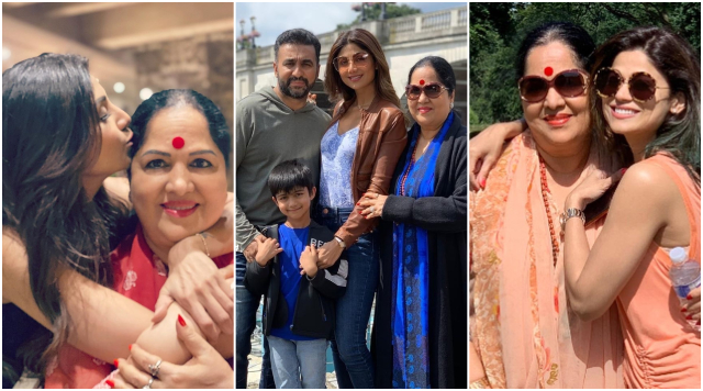Shilpa Shetty, Shamita Shetty And Raj Kundra Bestow Blessings Upon Their Mom On Her Birthday Occasion.