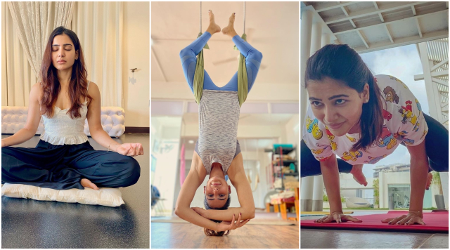 Samantha Akkineni Welcomes July With Upside Down Yoga Pose.