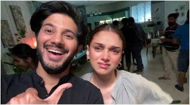 Dulquer Salmaan Pulling Legs Of Co-Star Aditi Rao Hydari By Sharing Cry Baby Pictures Of Her.