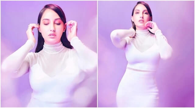 Nora Fatehi Looking Mesmerising In Stunning White Bodycon Suit. See Pics