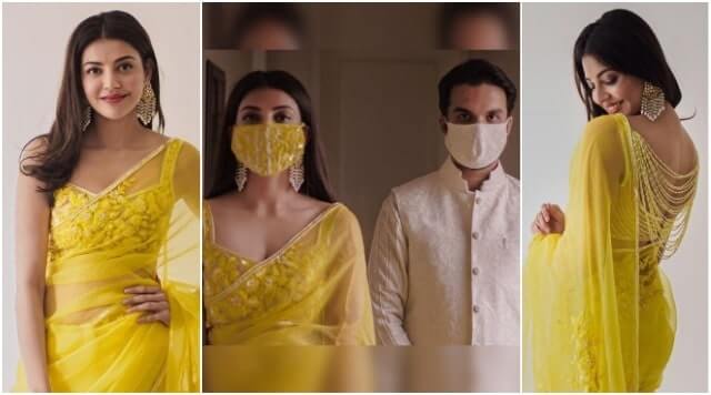 Kajal Aggarwal Shares Engagement Pictures With Gautam Kitchlu. Her Yellow Transparent Saree Look Is Going Viral