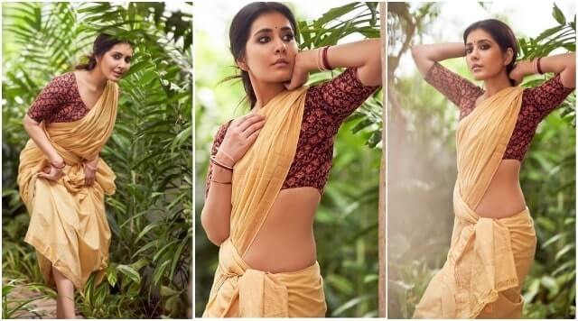 Raashi Khanna’s Village Belle Look In This Saree Will Leave You Stunned.