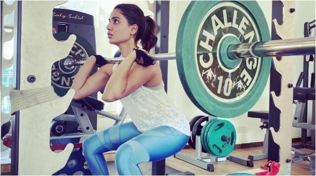 Samantha Akkineni Giving Fitness Goals As She Is Lifting Heavy Weights.