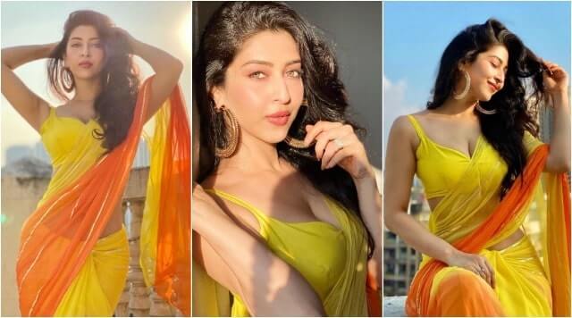 Sonarika Bhadoria Looks Stunning In Yellow And Orange Saree In Sunkissed Pictures. See Pics