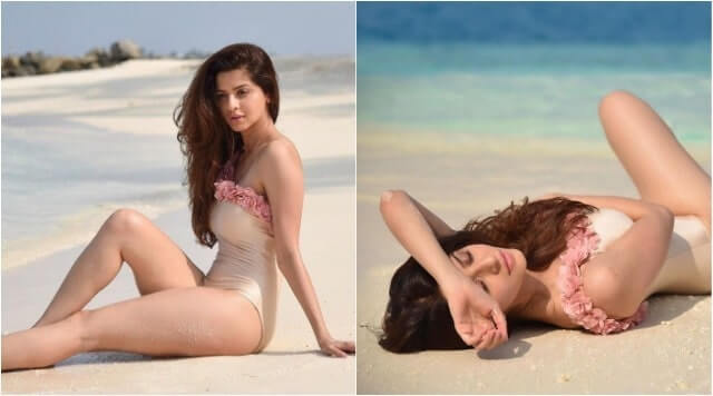 Vedhika Soaring Temperature High In Her Sexy Swimsuit On The Beach.