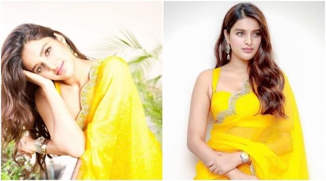 Nidhhi Agerwal’s Yellow Organza Saree Look Will Skip Your Heartbeat.