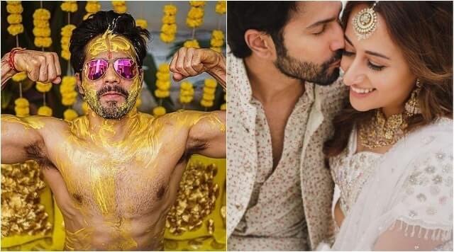 Varun Dhawan And Natasha Dalal Looking Adorable In Mehendi And Haldi Ceremony Pictures.