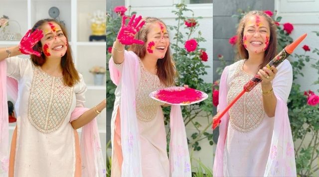 Neha Kakkar Celebrates Her First Holi After Marriage With Rohanpreet Singh.