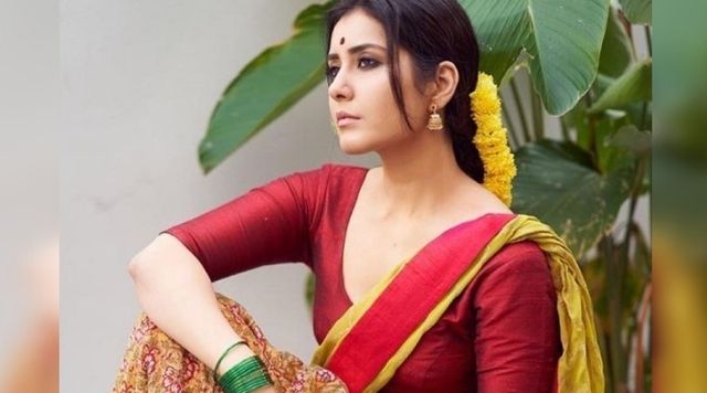 Raashi Khanna Is Flaunting Her Beautiful Desi Dimension In These Latest Stills.