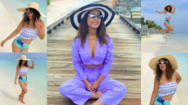 Hina Khan Is Soaring Temperatures High As She Flaunts Her Beach Body In Maldives.