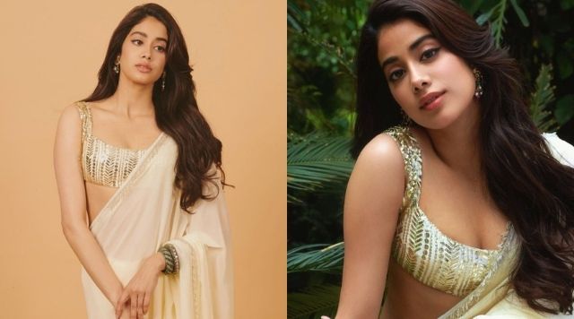Janhvi Kapoor Oozes Oomph In Sexy Saree For Her Movie Promotions.