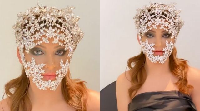 Urvashi Rautela Displays Her Fully Covered Face With Diamond Masquerade. See Video Here.