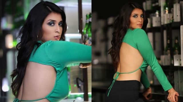 Mannara Chopra Looks Tempting In Backless Crop Top Dress.