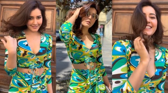 Raashii Khanna Taking Street Fashion To Next Level With Her Multi Colour Outfit.