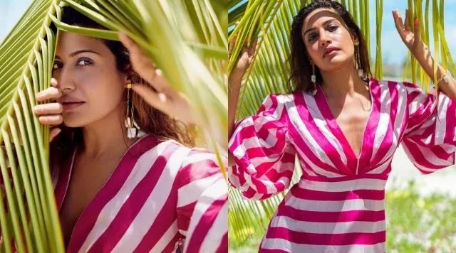 Surbhi Chandna Shows Off Her Grace In Pink Dress From Maldives Vacation.