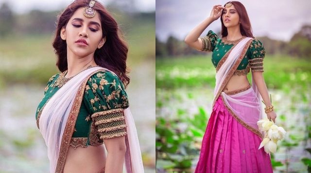 Nabha Natesh Glam Game In Traditional Half Saree Will Left You Awestruck.