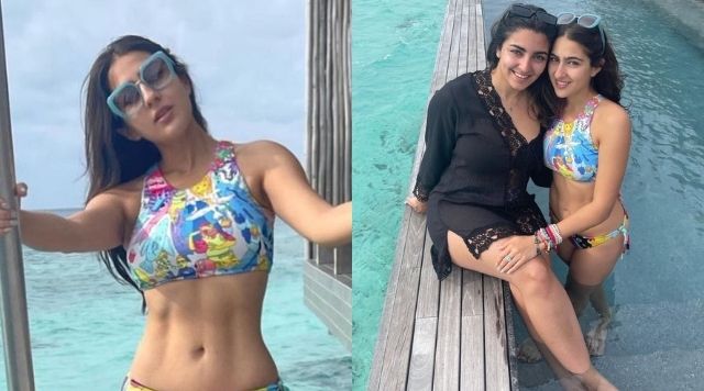 Sara Ali Khan Flaunts Her Washboard Abs In Multi-Color Bikini As She Vacations In Maldives. See Pictures!