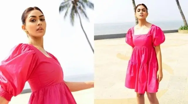 Mrunal Thakur Does Marilyn Monroe's Iconic Pose In Lovely Pink Chio Dress.