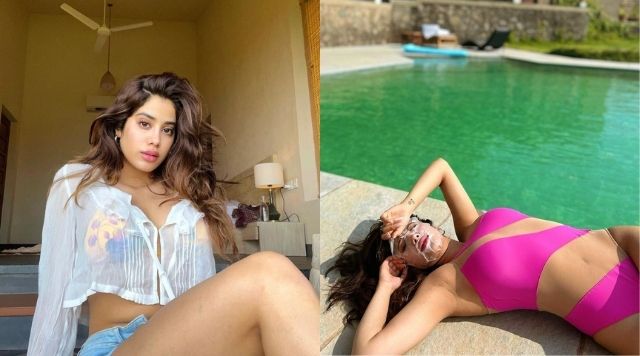 Janhvi Kapoor's Selfcare Weekend Is About Chilling By Pool Wearing Pink Fuchsia Swimsuit.