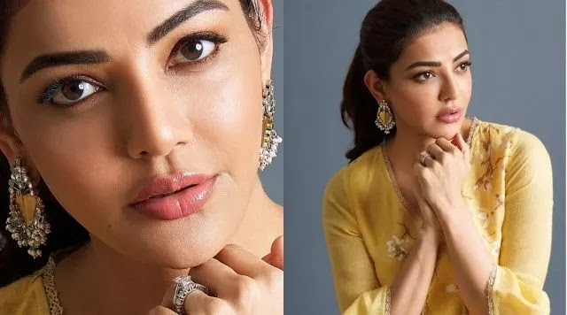 Kajal Aggarwal Flaunts Her Flawless Skin In The Yellow Kurta