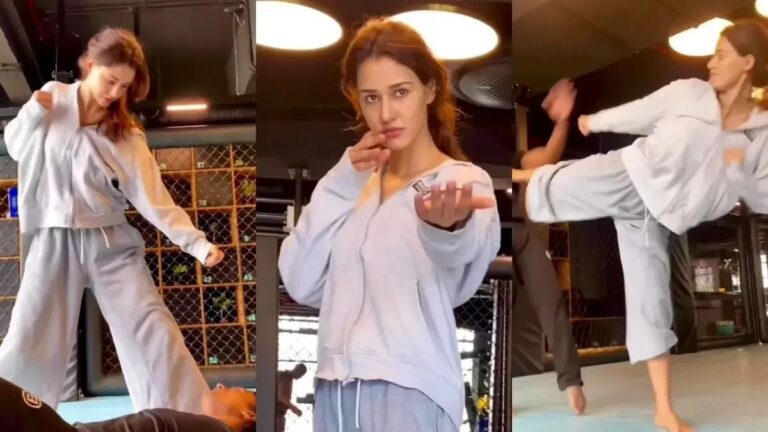Disha Patani Shows Off Her Martial Art Skills, Check Out Tiger Shroff’s Mother And Sister Reaction.