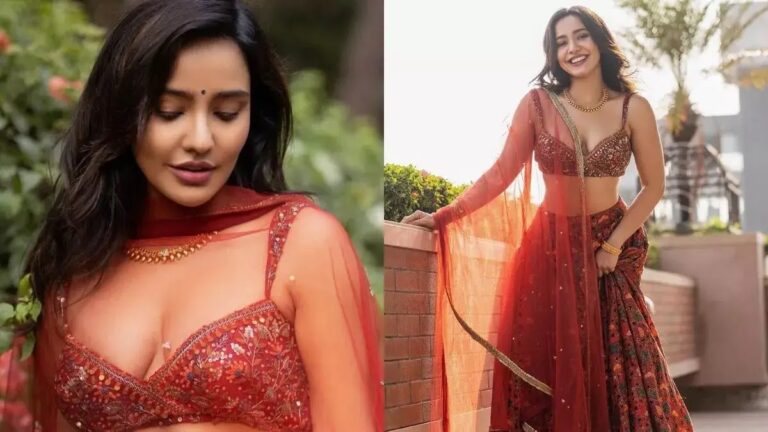 Neha Sharma Sizzles In The Traditional Red Lehenga. Check Out Her Captivating Pictures.