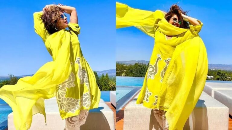 Priyanka Chopra Soaks Up The Sun In Vibrant Yellow Salwar Suit. See Beautiful Pictures!
