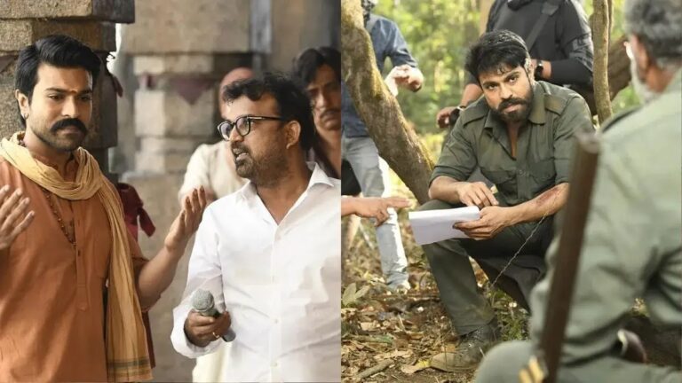 Ram Charan Shares BTS Pictures From Acharya Movie.