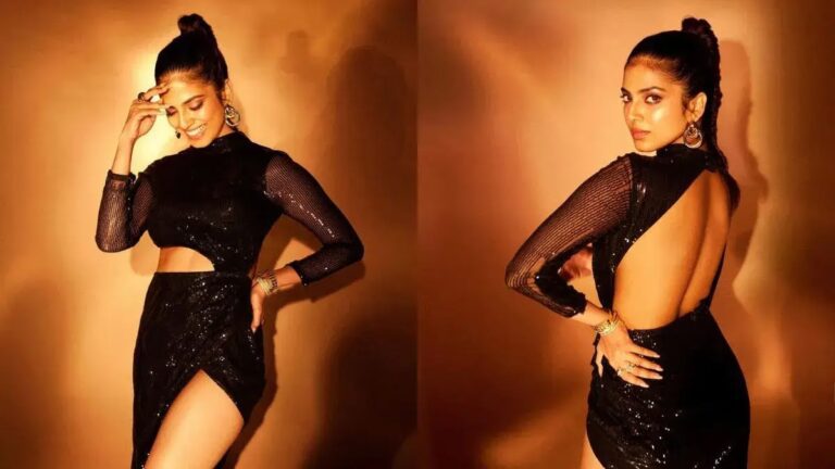 Malavika Mohanan Spells Magic In A Sequined Black Cut-Out Dress.