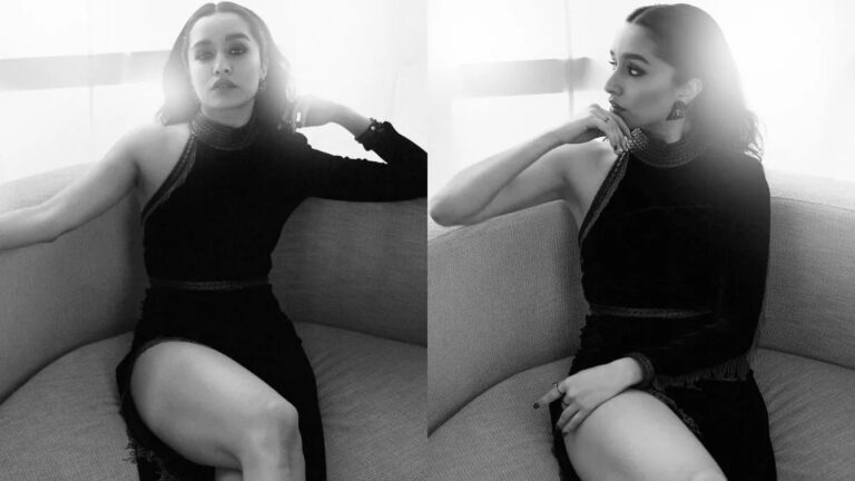 Shraddha Kapoor Killing It In One Shoulder Black Dress In The Latest Monochrome Pictures.
