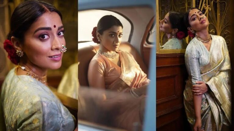 Shriya Saran Gives Ethnic Outfit Inspiration With Her Saree Look.