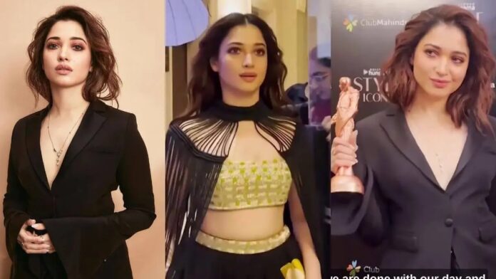 Tamannaah Kills It With Her Boss Babe Look As She Receives Most Stylish Trendsetter Award.