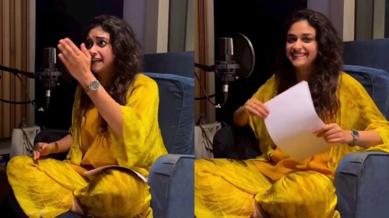 Dasara Deleted Scene: Keerthy Suresh Shares A Video From Her Dubbing For Nani Starrer. Fans Say ‘Mahanati for a reason’.