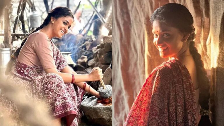 Keerthy Suresh Shares BTS Pictures From Dasara Sets Featuring Nani and Dheekshith Shetty.