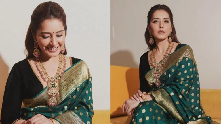 Raashi Khanna’s Breathtaking Look in Traditional Saree Pics Goes Viral!