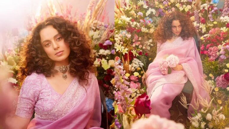 Kangana Ranaut Shares Gorgeous Pictures Ahead Of Her Interview; Looks Vibrant In A Pink Saree!