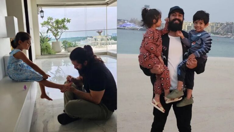 Radhika Pandit Shares Unseen Pictures Of KGF Actor Yash With Their Children On Father’s Day.