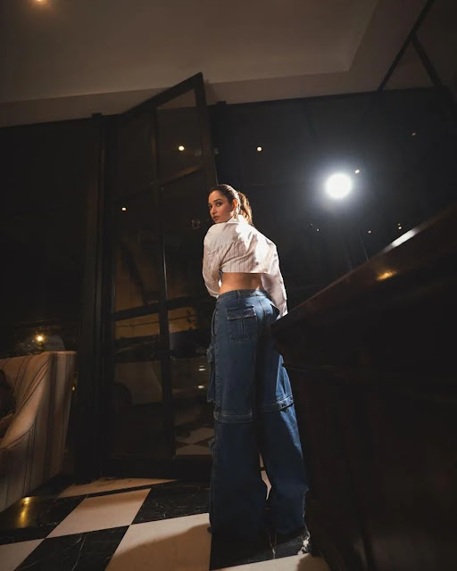 Tamannaah in baggy jeans and crop top
