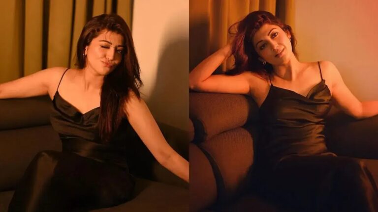 Pranitha Subhash Oozes Hotness In Black Satin Dress. Check Out Photos!