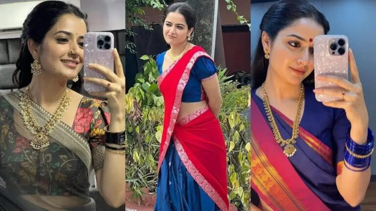 Ashika Ranganath Drops Mirror Selfies In Half Saree From ‘Naa Saami Ranga’.